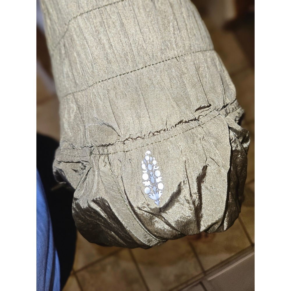 FP Movement Free People The Way Home Skort Metallic Bronze Olive Green Smocked S - Picture 2 of 4